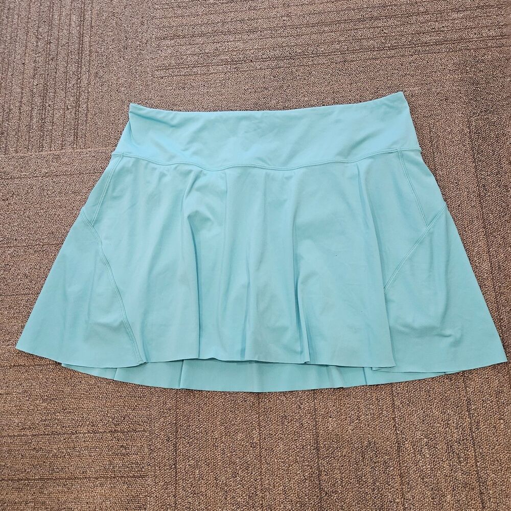 Athleta Ace High Rise 15 1/2" Tennis Skort 657683 Aqua Blue Women Sz XL